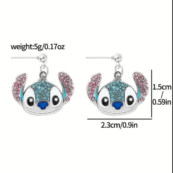 STITCH Rhinestone Earrings - Picture 2 of 2